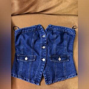 Denim Button-Up Women's Top